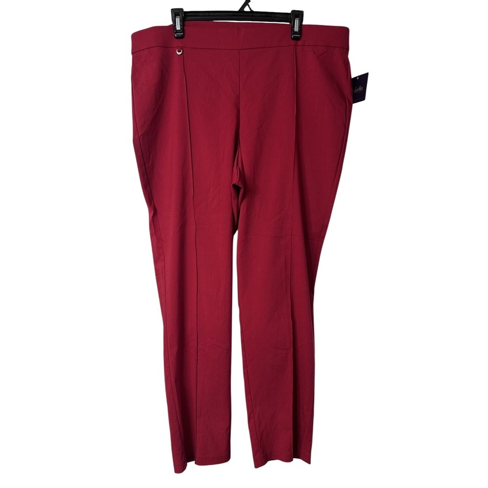 NWT Rafaella Womens Red‎ Slim Leg Comfort Stretch Pants Slacks Trousers Plus 22W